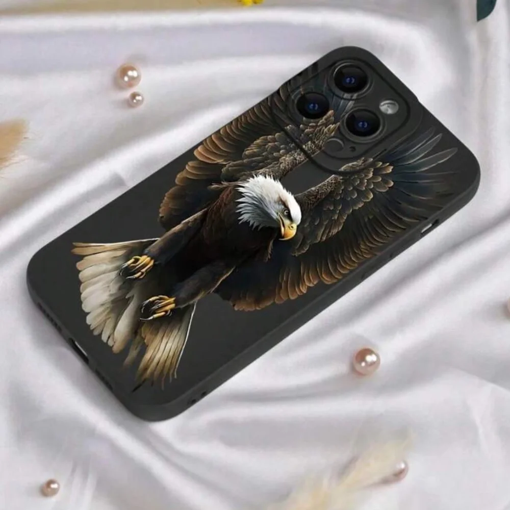 1pc Soaring Eagle Patterned Fashionable, Personalized, Black / iPhone 13 Pro Max